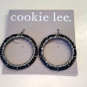 Cookie Lee NEW earrings w/crystal and glass beads